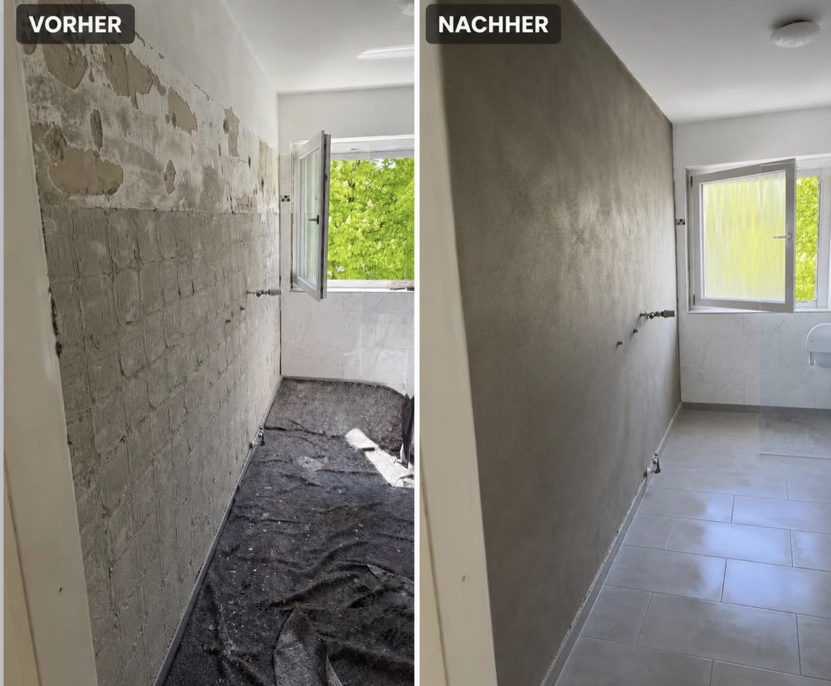 Raum saniert – vorher und nachher